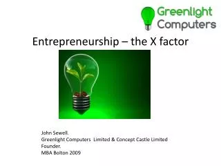 Entrepreneurship – the X factor