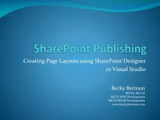 SharePoint Publishing