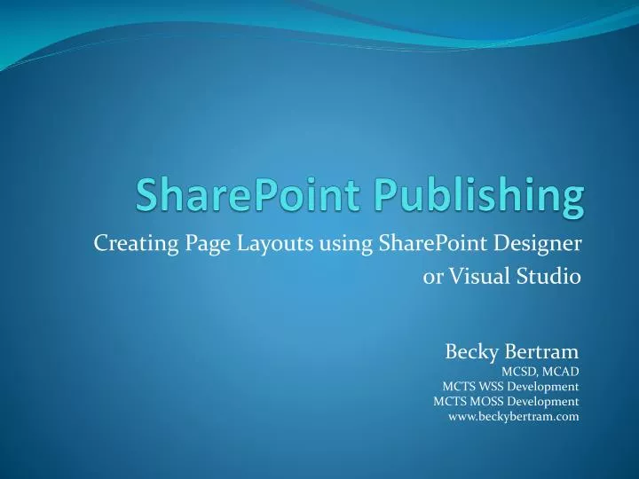 sharepoint publishing