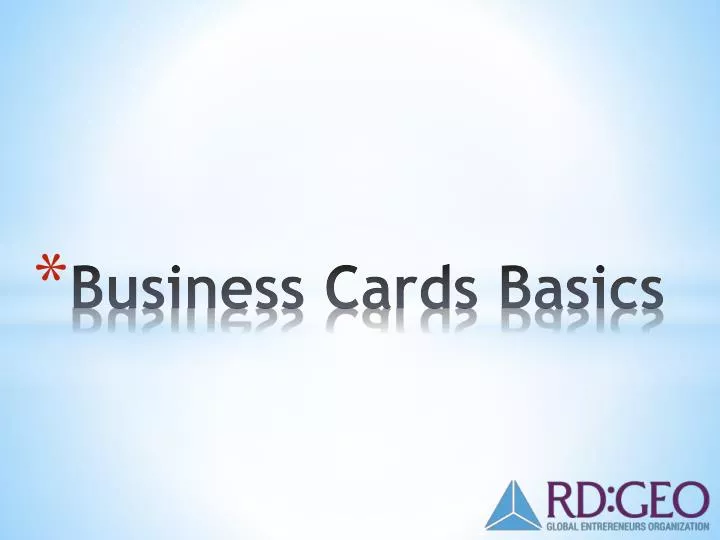 business cards basics