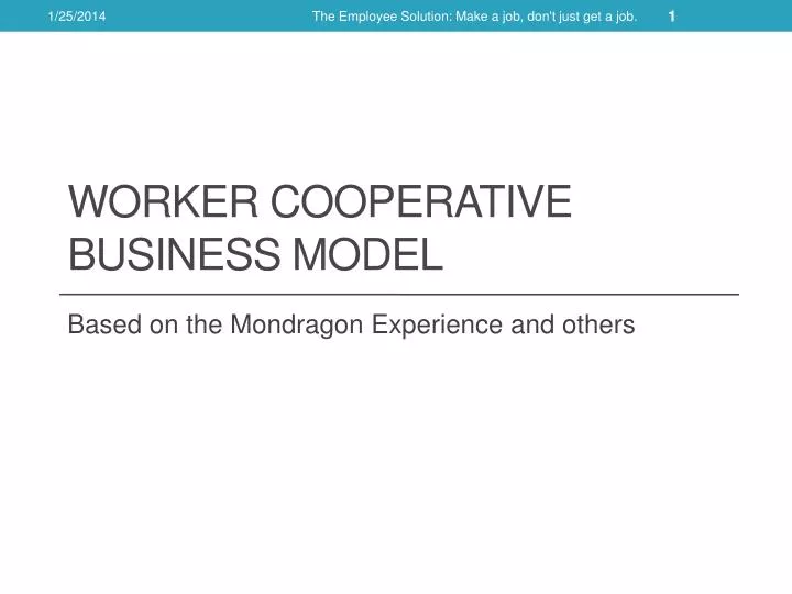 worker cooperative business model