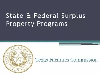 State &amp; Federal Surplus Property Programs