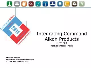 Integrating Command Alkon Products MGT-004 Management Track