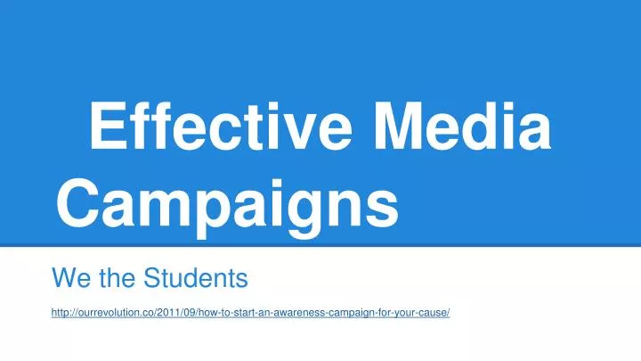 effective media campaigns