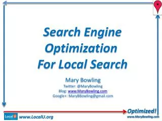 Search Engine Optimization For Local Search