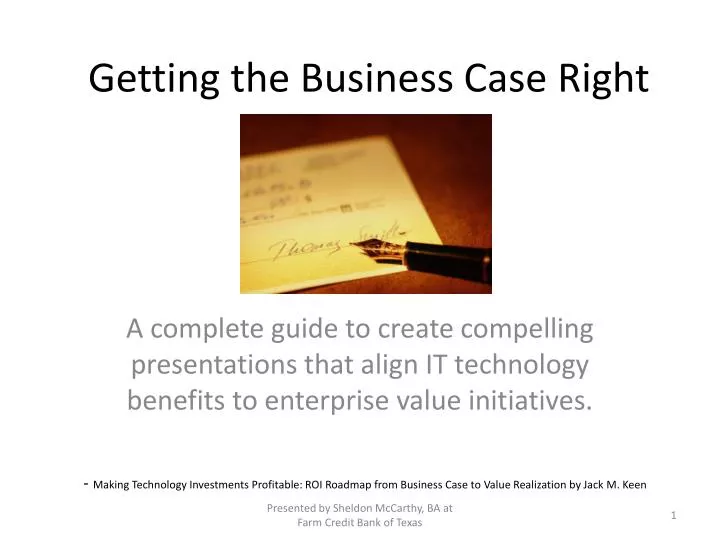 getting the business case right