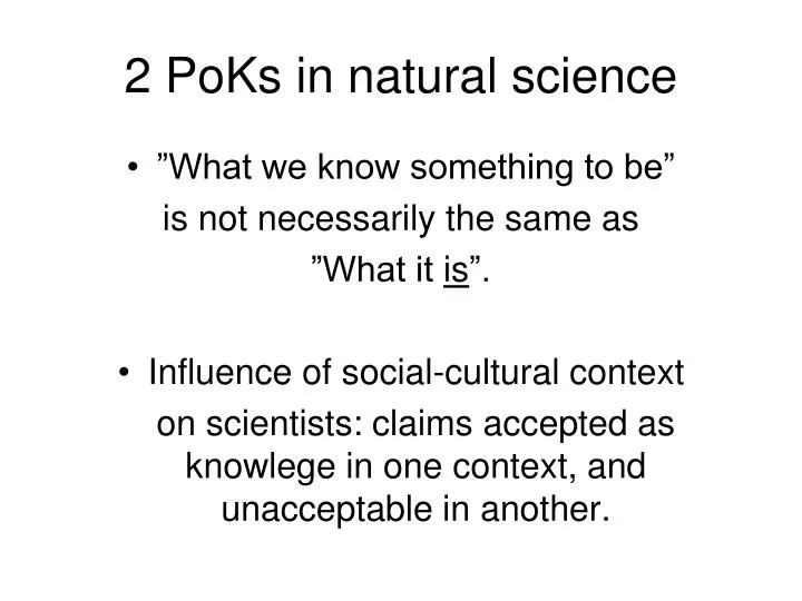 2 poks in natural science