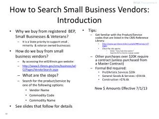 How to Search Small Business Vendors: Introduction