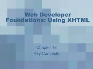 Web Developer Foundations: Using XHTML