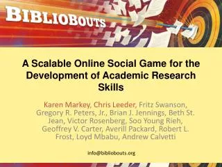 A Scalable Online Social Game for the Development of Academic Research Skills