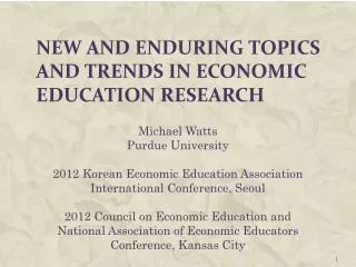 New and enduring Topics and trends in economic education research