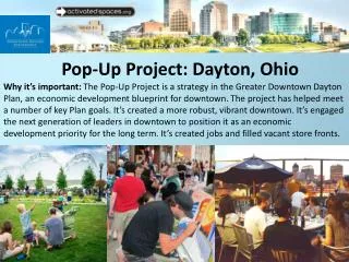 Pop-Up Project: Dayton, Ohio