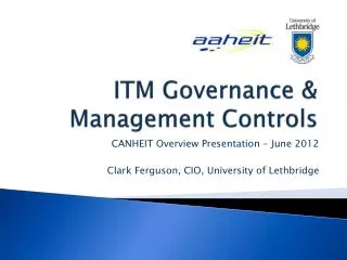 ITM Governance &amp; Management Controls