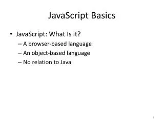 JavaScript Basics