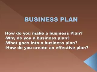 BUSINESS PLAN