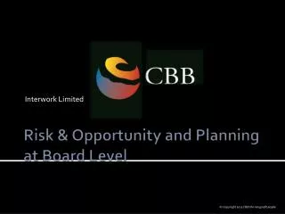 Risk &amp; Opportunity and Planning at Board Level