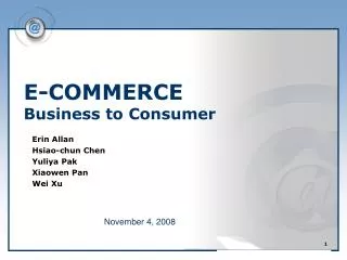 E-COMMERCE Business to Consumer