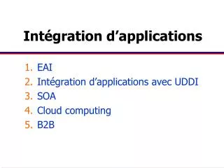int gration d applications