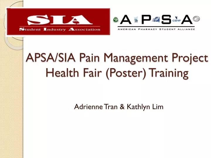 apsa sia pain management project health fair poster training