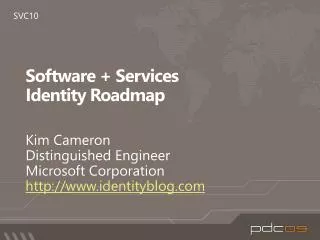 Software + Services Identity Roadmap