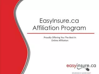 EasyInsure.ca Affiliation Program