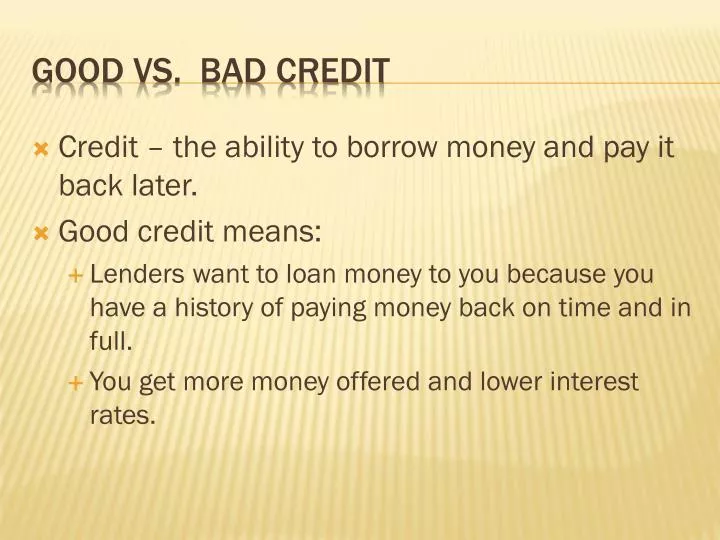 good vs bad credit