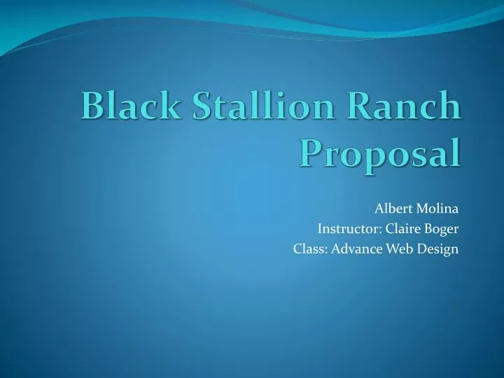 black stallion ranch proposal
