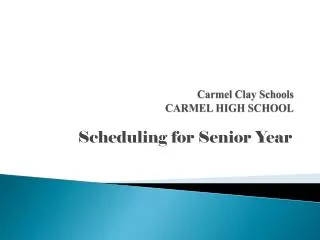 Carmel Clay Schools CARMEL HIGH SCHOOL