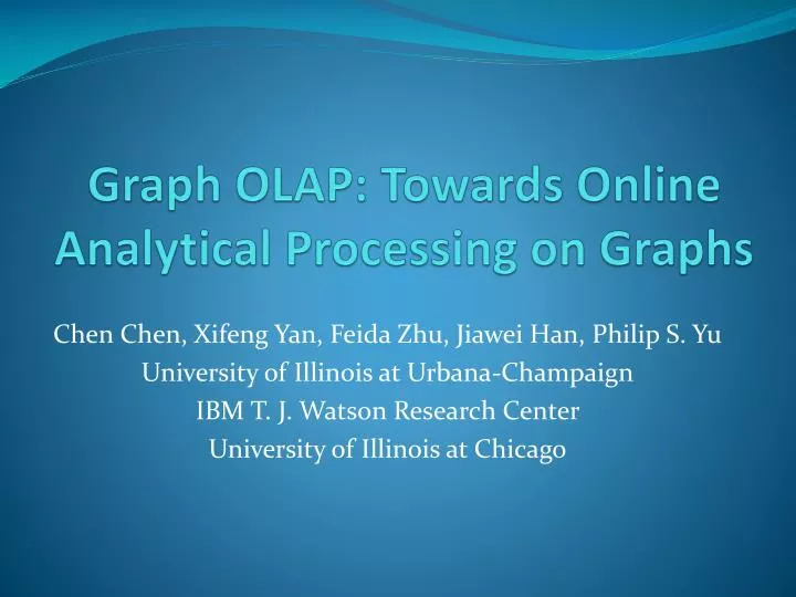 graph olap towards online analytical processing on graphs