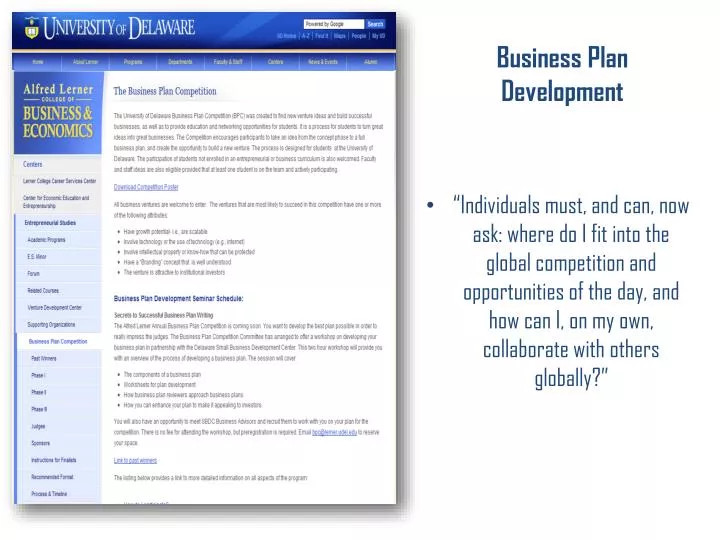 business plan development