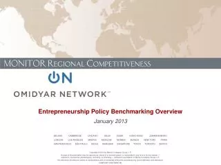 Entrepreneurship Policy Benchmarking Overview