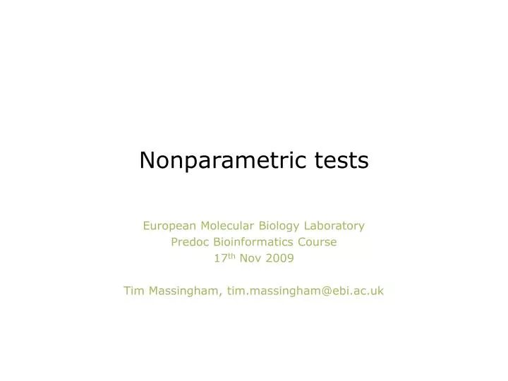 nonparametric tests