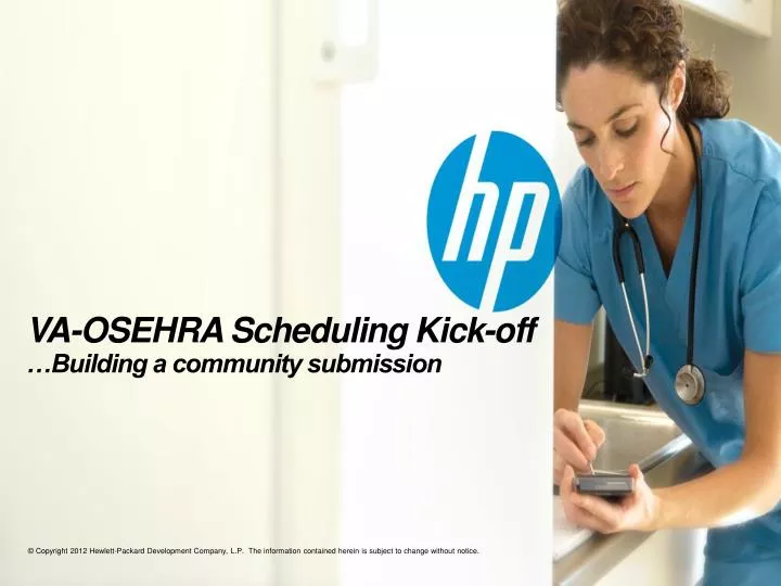 va osehra scheduling kick off building a community submission