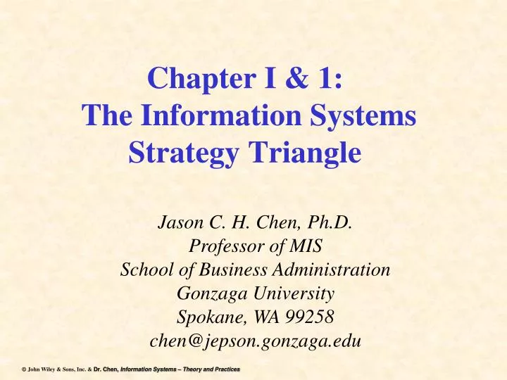chapter i 1 the information systems strategy triangle