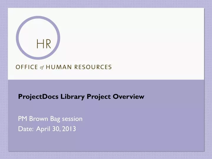projectdocs library project overview