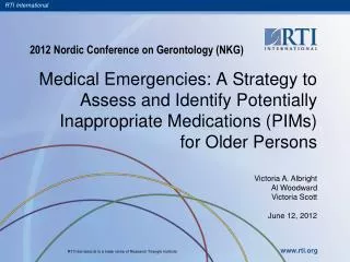 2012 Nordic Conference on Gerontology (NKG)