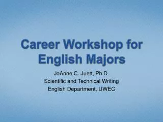 Career Workshop for English Majors