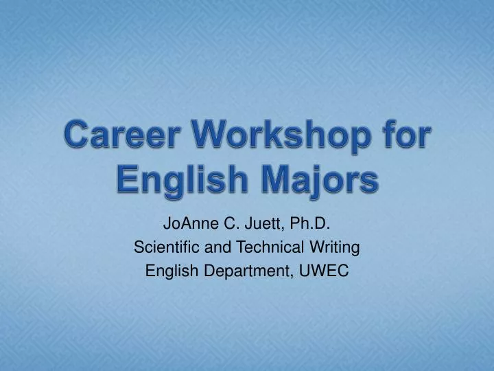career workshop for english majors