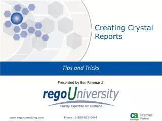 Creating Crystal Reports