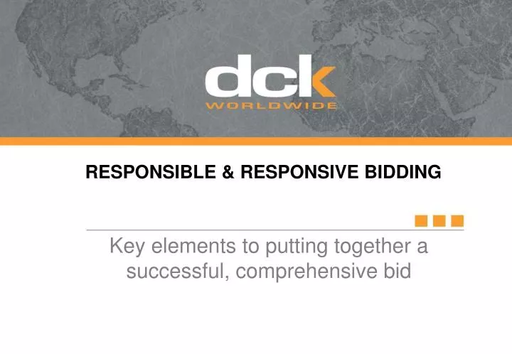 key elements to putting together a successful comprehensive bid