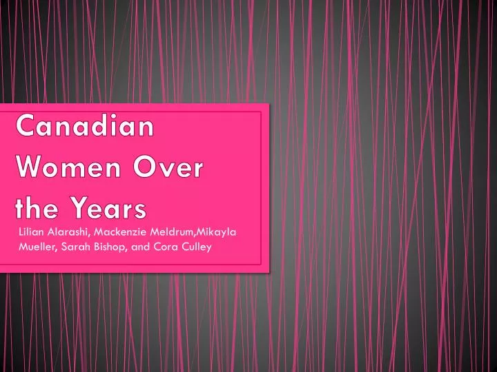 canadian women over the years