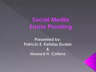 Social Media Estate Planning