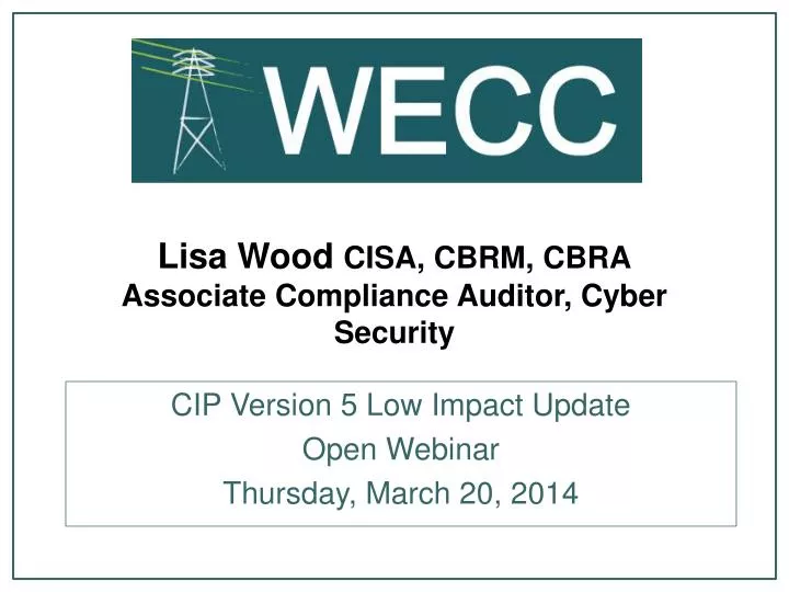 lisa wood cisa cbrm cbra associate compliance auditor cyber security
