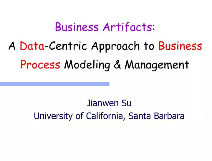 business artifacts a data centric approach to business process modeling management