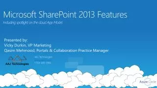 Microsoft SharePoint 2013 Features Including spotlight on the c loud App Model