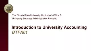 Introduction to University Accounting BTFA01