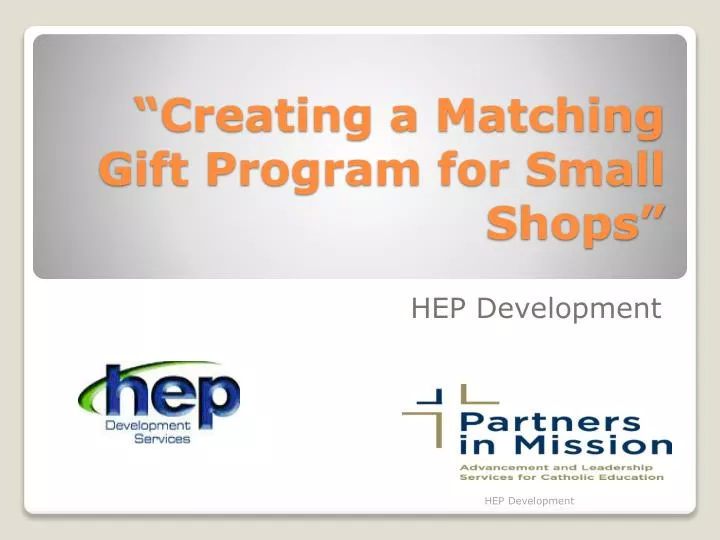 creating a matching gift program for small shops