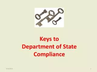 Keys to Department of State Compliance