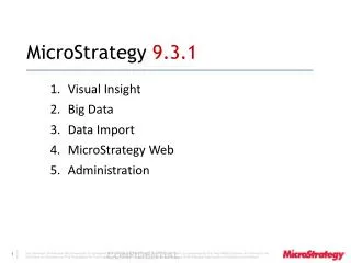 MicroStrategy 9.3.1