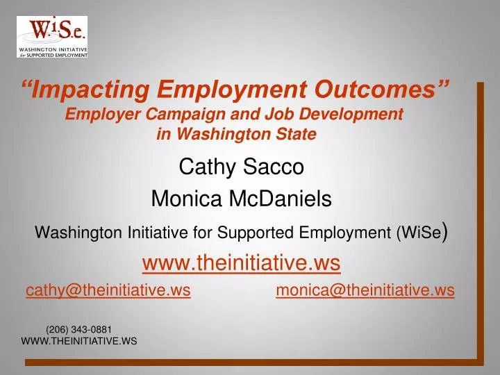 impacting employment outcomes employer campaign and job development in washington state
